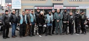 1/1/2016- Happy New Year! - Our 1st Ride in 2016! Friday, 1-Jan-2016: NJ-3 and friends are off to Ogdensburg, NJ to start the New Year with NJ-9’s annual Dale’s Chilly Chili Run. Pictured L > R: Ron Jones, John Sanford, Vito Oliva (NY-7), Deborah Shannon (Liberty HOG), Charlie Firtion, Chris Cooney, Gina Kohm, Joe Caruso (NY-7), Mike Kufta (Honor Guard MC), Jim Pona, Jack Hammill, Jenn Hammill, Roy Bober (PBGT), and Sal Spinale (PBGT). ~ photo courtesy of Joe Caruso ~